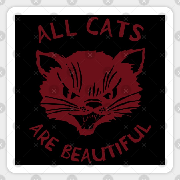 All Cats Are Beautiful - ACAB, Leftist, Socialist, Anarchist Sticker by SpaceDogLaika